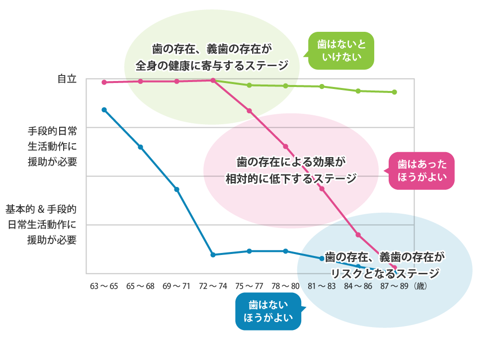 人生のライフステージごとの歯の存在は